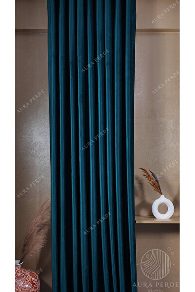 Fluiana Gerçek Kadifeden Fon Perde-Sık Pileli Üst Kalite Dikim Ve Kumaş- Okya...