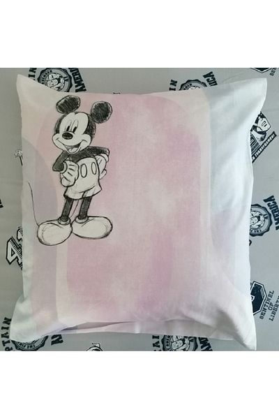 Taç Minnie Mickey Crown Throw Pillow Cover - 65X65 Cm, 100% Cotton Ranforce