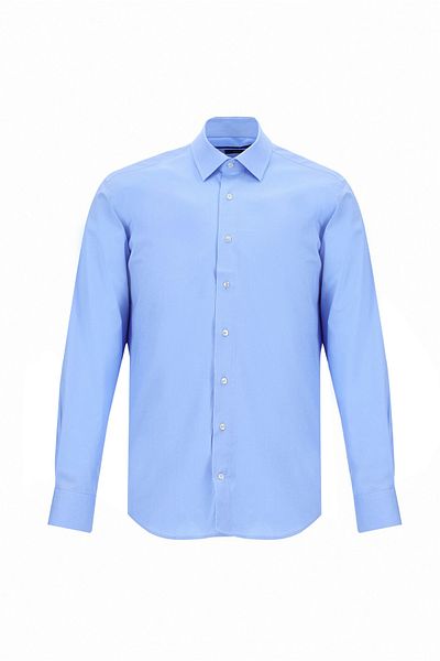 Abdullah Kiğılı Patterned Slim Fit Cotton Shirt - Long Sleeve, Classic Cut