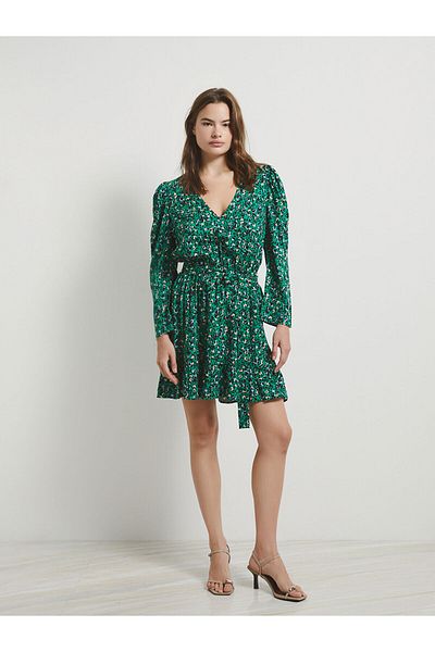 LC Waikiki V-Neck Patterned Women's Dress