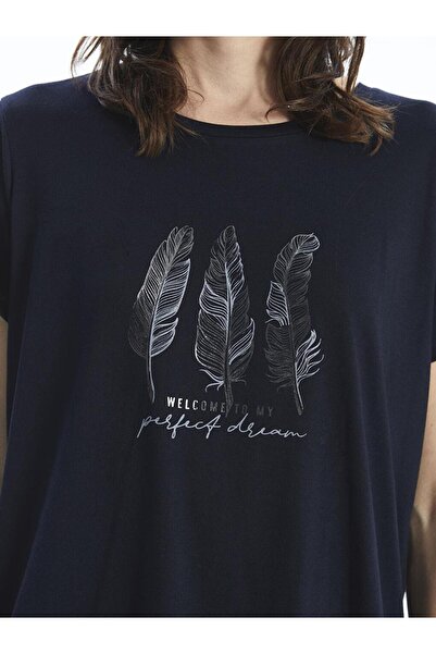 LC Waikiki LCWAIKIKI Classic Crew nyakú nyomott női póló