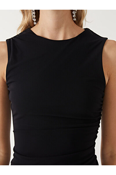 LC Waikiki Black Crew Neck Women's Bodycon Dress