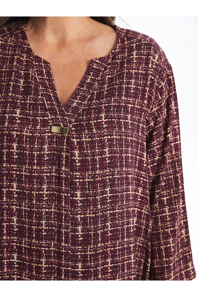 LC Waikiki Γυναικείο φόρεμα με λαιμόκοψη με σχέδιο