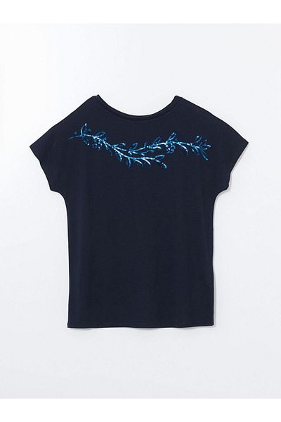 LC Waikiki Γυναικείο μπλουζάκι με παγιέτες LCWAIKIKI Classic Crew Neck Sequin