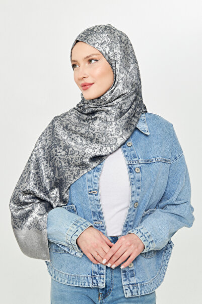 Scarf Μποέμ Ζακάρ Γκρι Μαύρο Σάλι - Gi Shine