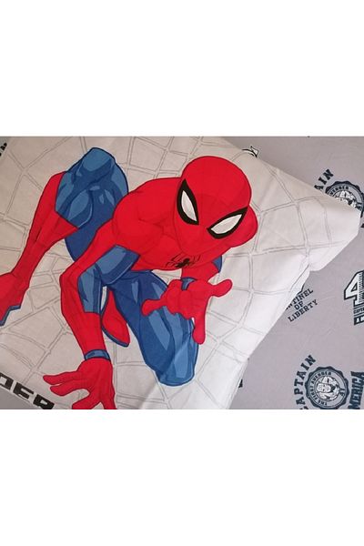 Taç Spiderman Crown Throw Pillow Cover - 65X65 Cm, 100% Cotton Ranforce