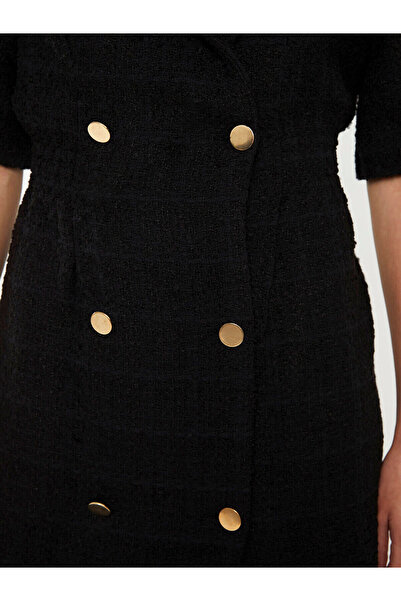 LC Waikiki Jacket Collar Straight Short Sleeve Women's Dress