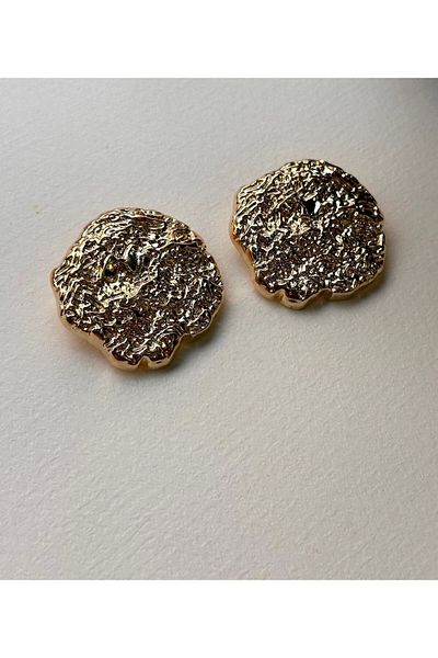 ODDA TASARIM ATÖLYESİ Z.A.R.A Model Gold Extra Large Size Design - Coat, Jacket, Vest and Dress 2-Piece Button Set (4.5cm)
