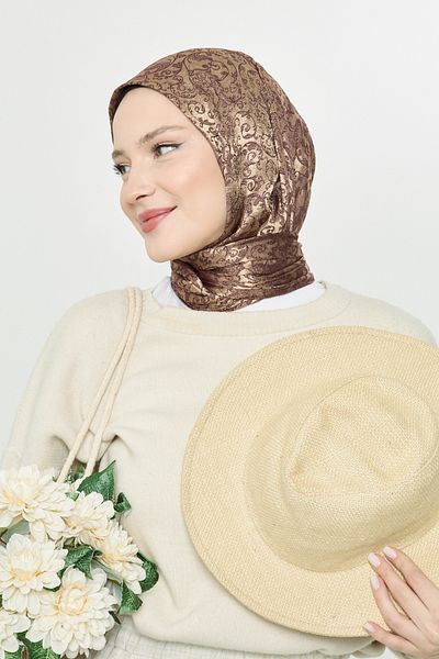 Scarf Σάλι Bohemian Jacquard - Gi Shine Brown Copper
