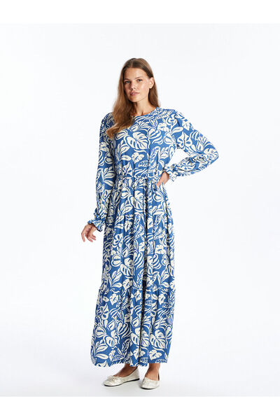 LC Waikiki Patterned Crew Neck Women's Dress