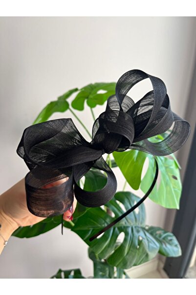 modernist تاج نسائي بشريط من الأورجانزا باللون الأسود