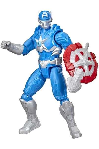 Hasbro Marvel Mech Strike Canavar Ve Avcılar Kaptan Amerika, Mavi Kombo