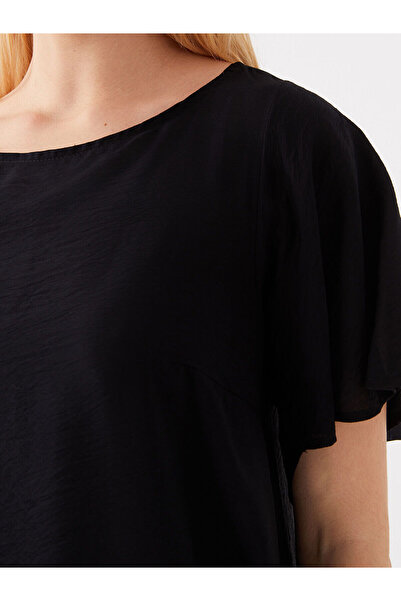 LC Waikiki Dámské šaty – výstřih s výstřihem, rovný střih, krátký rukáv