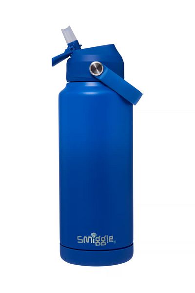SMIGGLE Insulated Steel Water Drink Bottle with Silicone Clasp 1 L