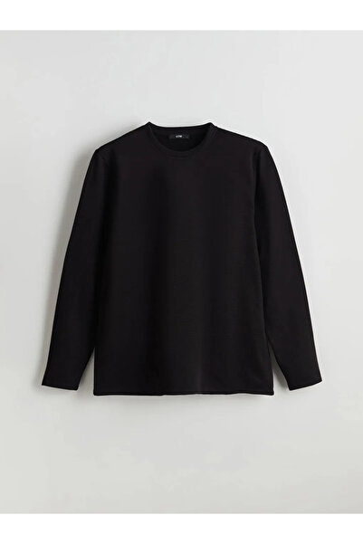 LC Waikiki Lcwaikiki Classic Black Crew Neck Long Sleeve Men's Sweatshirt