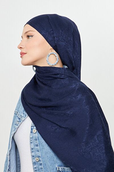 Scarf Şal jacquard boem Gi Shine bleumarin
