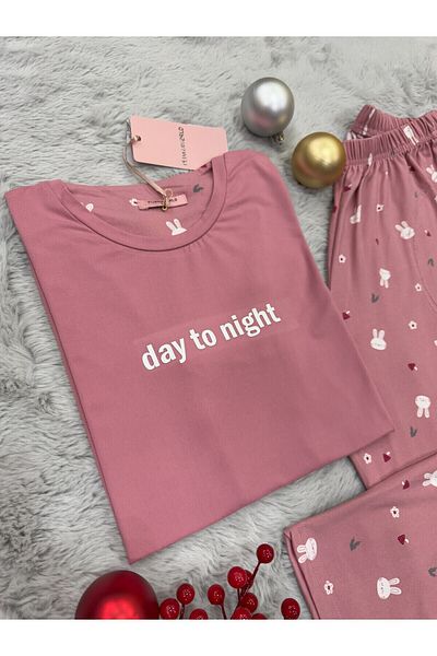 pijamaworld New Season Milan Fabric Short Sleeve Capri Pants with Pocket Pajama Set