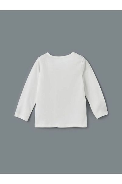 LC Waikiki Set de pijamale pentru fete LCW baby alb cu decolteu cu imprimeu, 2 piese