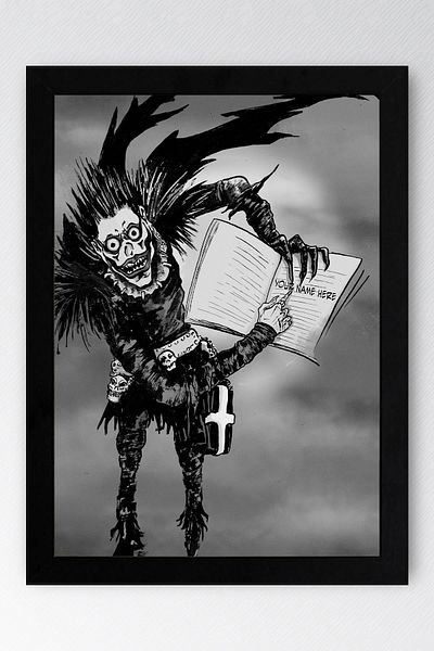 Saturn Death Note Framed Table - Death Note Manga Anime Poster Art Print