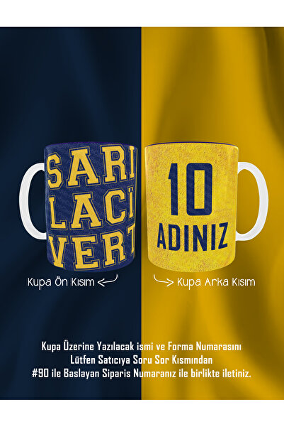 PembeCadde Baskılı Kişiye Özel Isim Ve Numaralı Kupa Bardak
