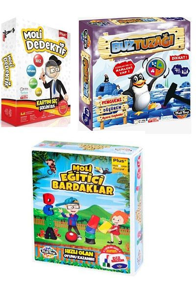 Bundera Set of 3 Penguin Ice Trap + Detective Game + Cup Game