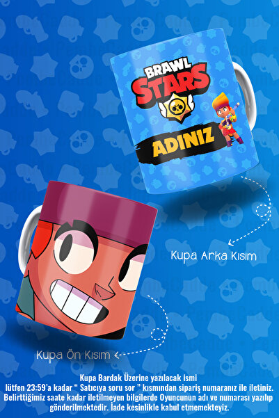 PembeCadde Brawl Stars Amber Baskılı Kişiye Özel isimli Porselen Kupa Bardak Hediyelik