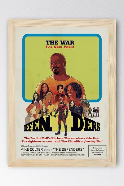 Saturn Tablou înrămat The Defenders - Poster The War For New York