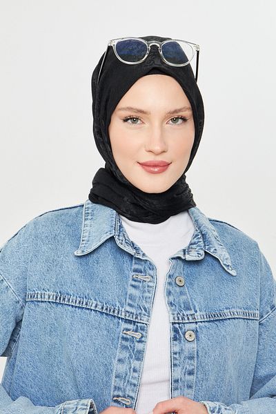 Scarf Bohemian Jacquard Shawl - Black Gi Shine