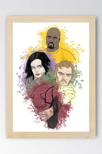 Saturn The Defenders Framed Painting - Marvel Tv Poster Painting