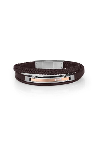 Santa Barbara Polo & Racquet Club سوار رجالي باللون البني Mtk11508