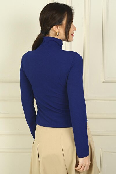 By Saygı Bluză de damă din lycra cu detaliu nod în fereastră în față