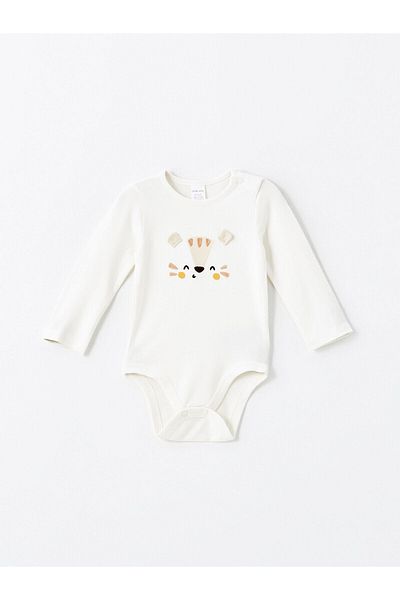 LC Waikiki Crew Neck Printed Baby Boy Snap Fastener Bodysuit and Leggings Set of 2