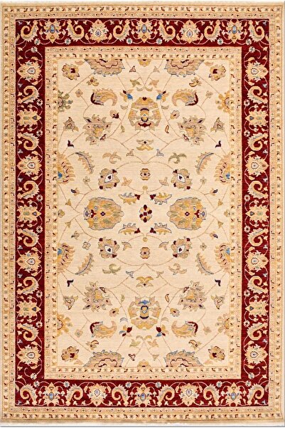 Emin Halı Biel BB03 Sarı Yün Afgan Tarzı Özel Dokuma Salon Halısı Oturma Odaa...