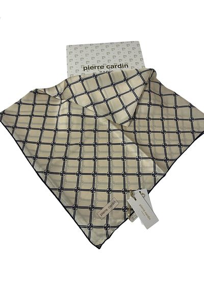 Pierre Cardin Eșarfă din satin creponat 100% mătase - crem- 8902230-324