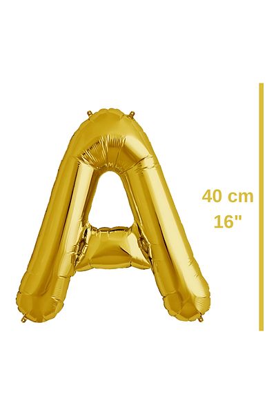 ikm balon Foil Balloon Letter a Helium Balloon 40 cm Gold Color - Letter a Balloon - Letter a Balloon