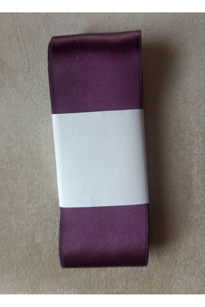 yörük tuhafiye 6 cm Wide Plum Satin Ribbon - 10 Meters a Ball Set