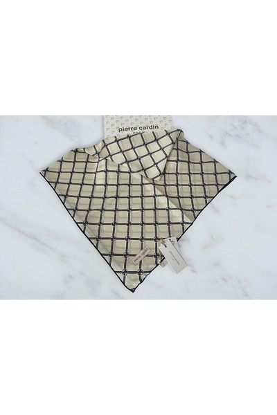 Pierre Cardin Eșarfă din satin creponat 100% mătase - crem- 8902230-324