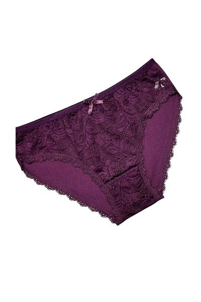 Gizli Butik Γυναικείο μπικίνι βαμβακερό μωβ μπροστινό δαντέλα 6 τμχ