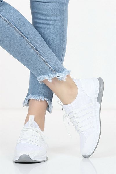 LANDSHOES Λευκά ελαφριά καθημερινά πλεκτά Unisex Αθλητικά παπούτσια για περπάτημα