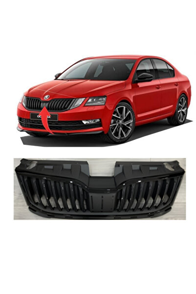 gkl SKODA OCTAVİA 2018-2021 UYUMLU ÖN PANJUR ÜST PLASTİK KOMPLE SİYAH 5E08536...