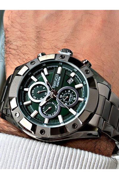 Ferrucci Smoke Colored WaterprooF men's Wrist Watch with Steel Cord - Functional