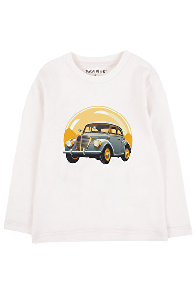 Mavipink Μακρυμάνικο μπλουζάκι από βαμβακερό vintage αυτοκίνητο για αγόρια