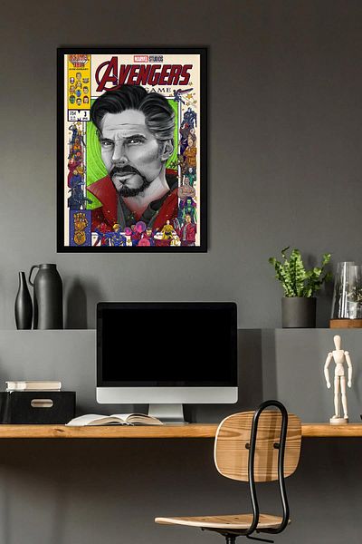 Saturn Tablou înrămat Doctor Strange - Poster de copertă de benzi desenate Marvel Avengers