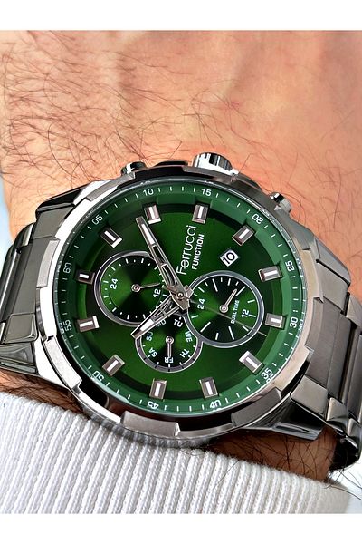 Ferrucci Smoke Colored 3 Atm WaterprooF men's Wristwatch - Steel Cord