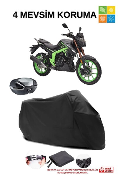 AutoEN ARORA SHARK 125 ARKA ÇANTA UYUMLU SU GEÇİRMEZ SİYAH MOTOSİKLET ÖRTÜSÜ