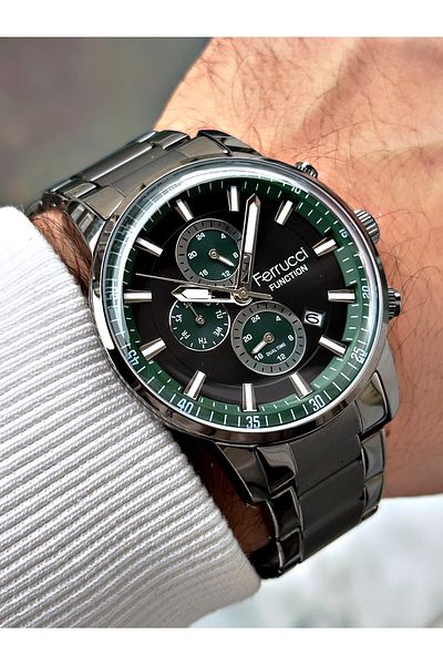 Ferrucci Functions Active 3 Atm Waterproof Steel Cord Men's Wrist Watch