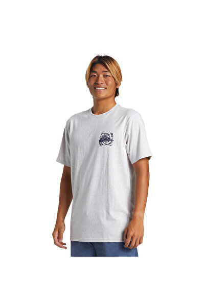 Quiksilver Ανδρικό μπλουζάκι σε γκρι casual στυλ Hurricane Or Hippie Moe AQYZT09540-SCVW