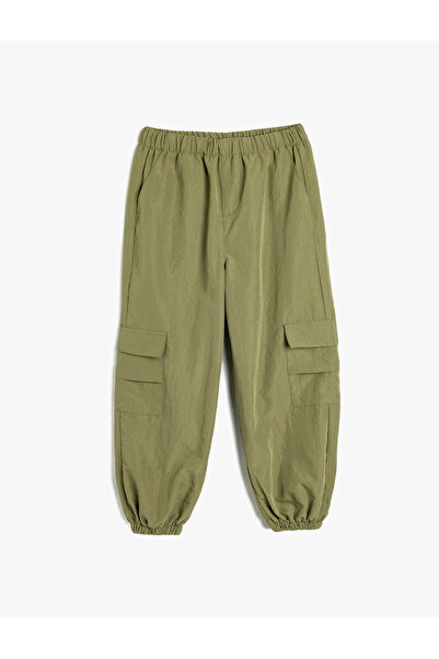 Koton Khaki Girl's Cargo Jogger Trousers
