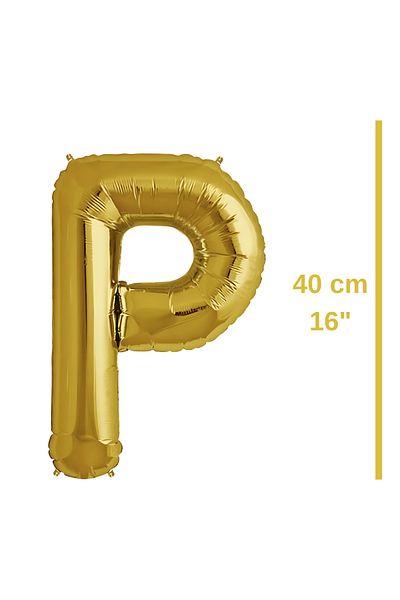 ikm balon Foil Balloon Letter P Helium Balloon 40 cm Gold Color - Letter P Balloon - Letter P Balloon