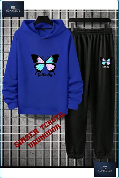 SS SİNSER Детски спортен екип с качулка „UNISEX BUTTERFLY” с принт